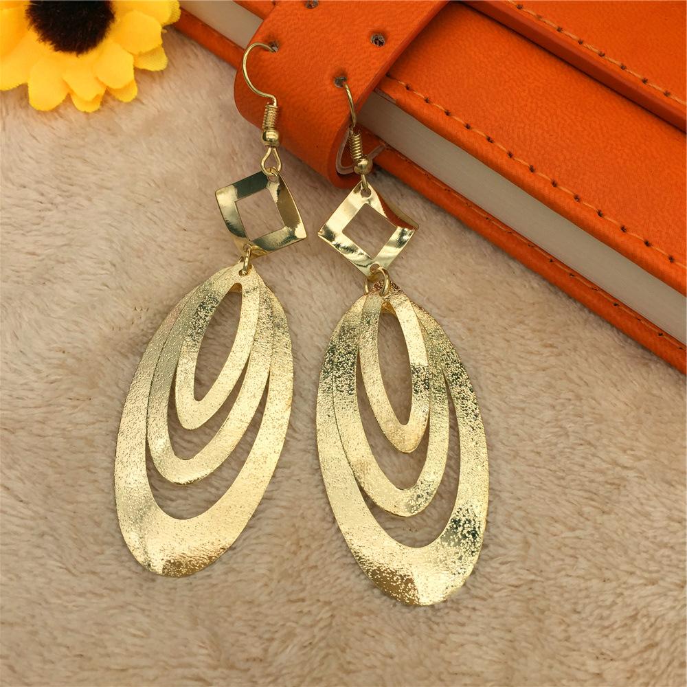 Indian Baroque Curved Oval Ring Frosted Earrings Popular Earrings Jewelry Price