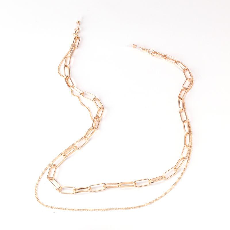 Hip-hop trend long hanging neck double-layer chain temperament street shooting glasses chain simple metal accessories