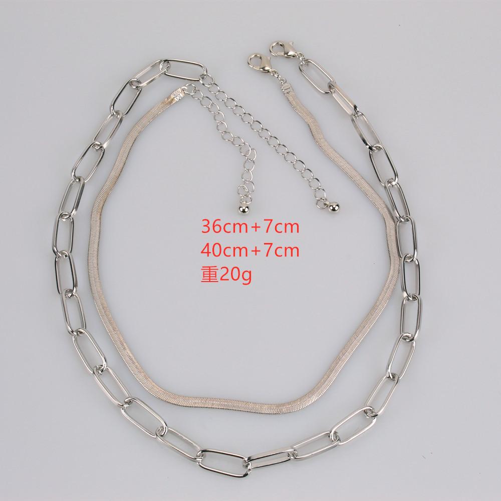 Necklace Gold Plated Snake Chain Copper Double Layer Necklace Women Necklace Jewelry