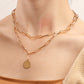Jewelry creative simple necklace choker personality exaggerated punk disc double back necklace