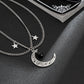 Jewelry Retro Sweet Cool Crescent Moon Star Tassel Necklace Female Simple Geometric Metal Chain Necklace