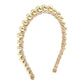 F4875 Simple and niche personality velvet hand-wound headband CCB gold beads sweet and cool girl headband