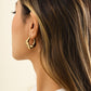 Jewelry metal texture U-shaped twist earrings female retro cold geometric all-match earrings