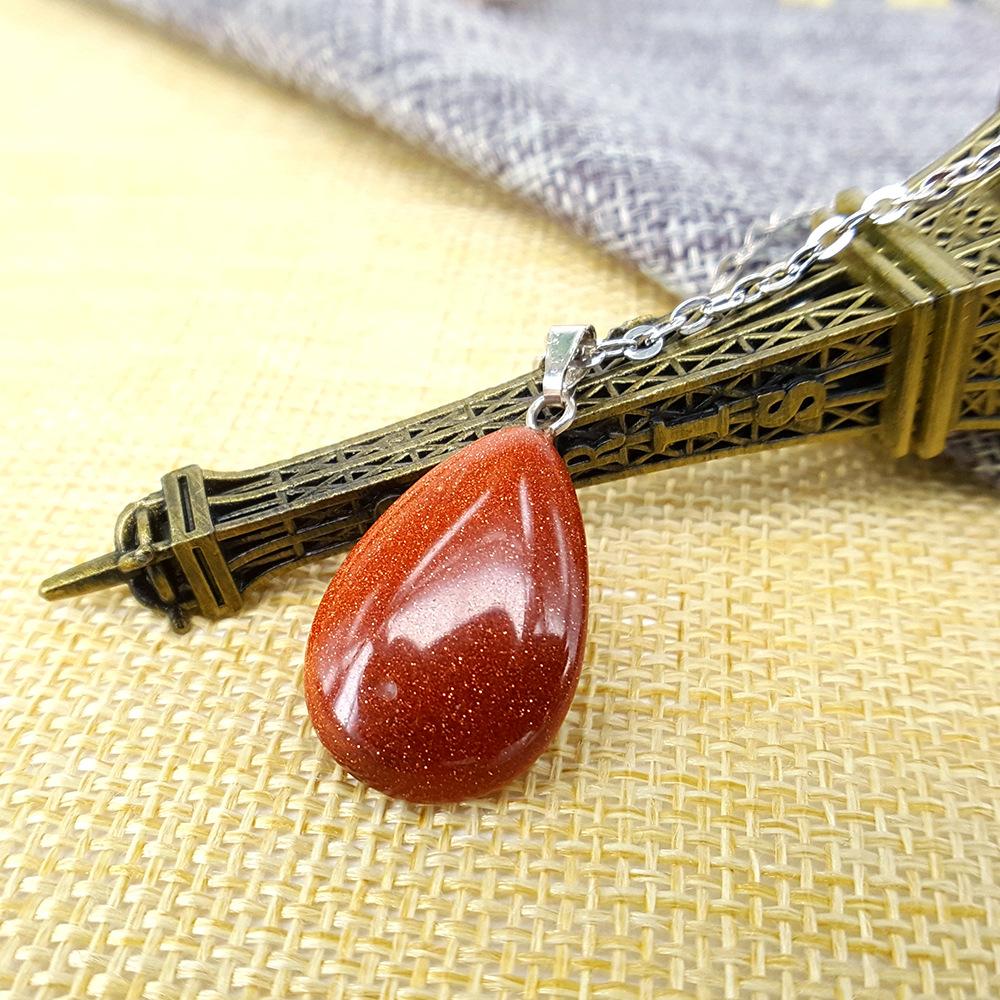 Clothing Accessories Necklace Simple Water Drop Necklace Clavicle Chain Natural Stone Pendant With Chain