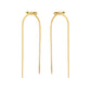 Jewelry Temperament Simple Metal Bow Knot Earrings Versatile Snake Bone Chain Long Tassel Earrings