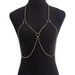 Jewelry exaggerated multi-layer geometric ring chest chain female ins sexy bikini babes body chain