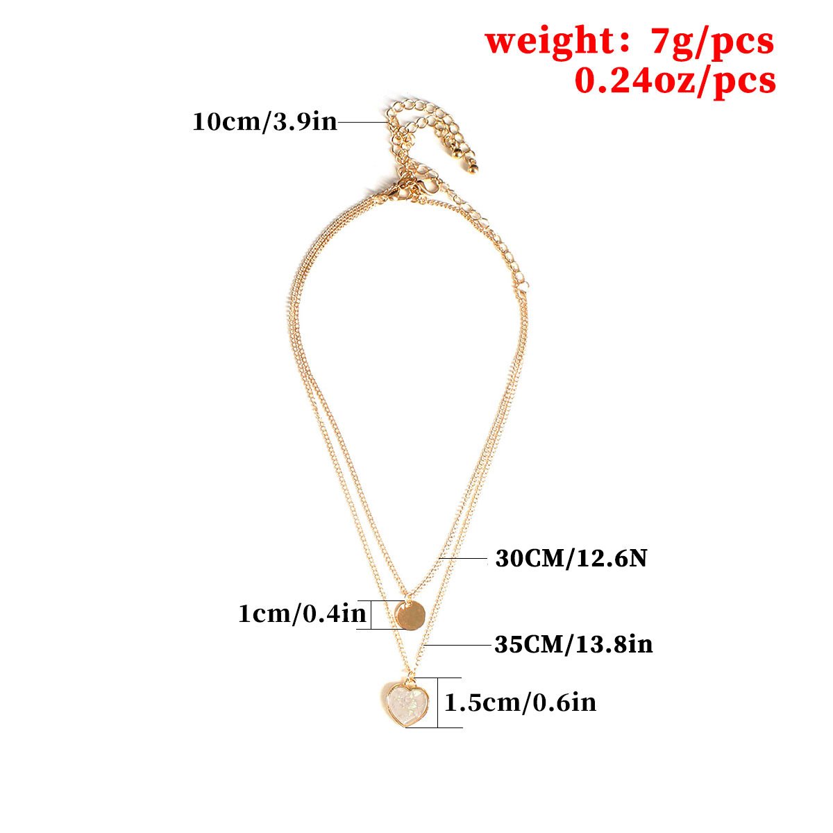 Women's Simple Fluorescent Color Love Hemp Pattern Necklace Two Sets Mixed Batch