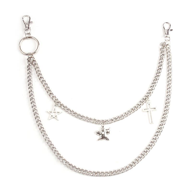 Metal Double Pants Chain Personality Waist Chain Punk Rock Body Chain Night Accessories Waist Chain