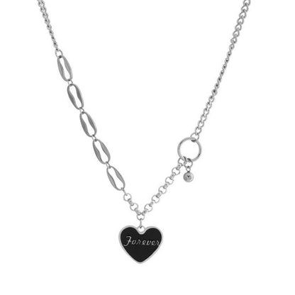 Black love letter pendant necklace women's trendy titanium steel does not fade ins cold hip-hop sweater clavicle chain