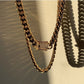 Jewelry Hip-Hop Studded Diamond Cuban Buckle Head Necklace Women's Retro Metal Aluminum Chain Necklace Set