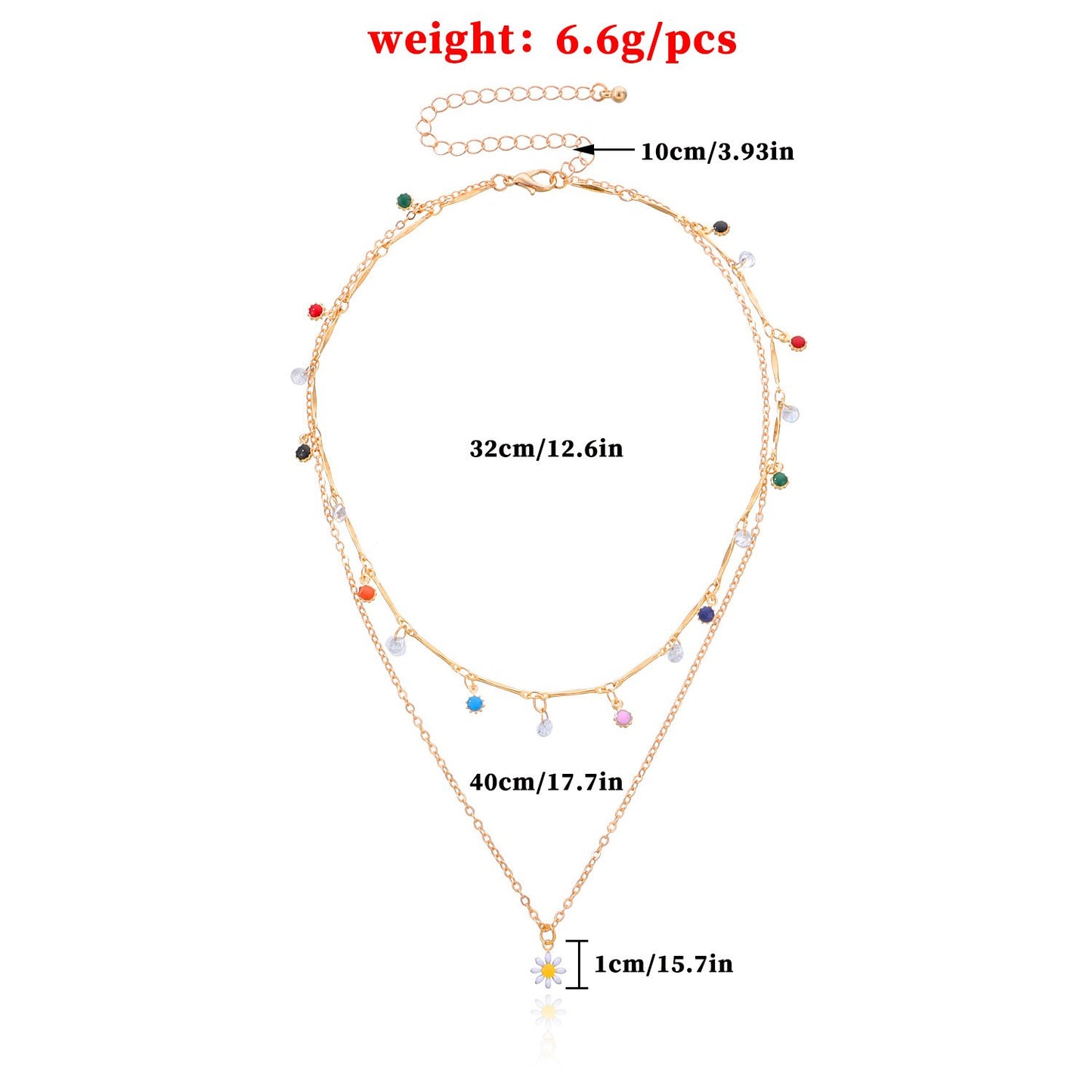Jewelry Fashion Retro Daisy Pendant Simple Personality Women's Diamond Necklace Clavicle Chain