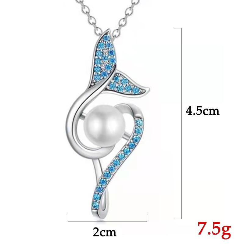 Explosive Mermaid Tail Pearl Pendant Necklace Female Niche Design Sense Jewelry Jewelry Gift