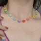 Jewelry Simple Color Gradient Rice Beads Small Daisy Necklace Holiday Braided Clavicle Necklace Women