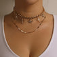 Jewelry Cross Angel Wings Pendant Necklace Double Layer Fashion Trend Metal Necklace