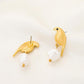 Ins bird earrings female fashion temperament niche design special-shaped pearl earrings creative animal earrings