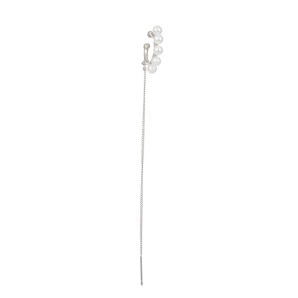 ins simple pearl ear bone clip female fashion temperament niche design long tassel ear wire single earring