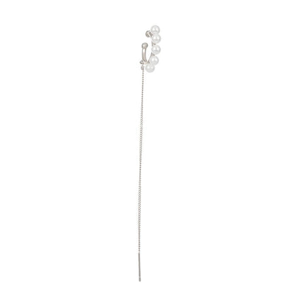 ins simple pearl ear bone clip female fashion temperament niche design long tassel ear wire single earring