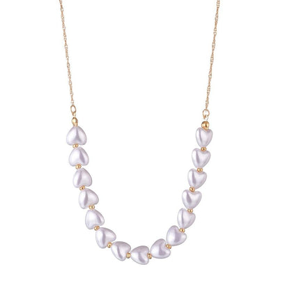 Fashion Elegant Peach Heart Imitation Pearl Necklace Short Necklace Accessories