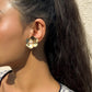 Jewelry retro simple three-dimensional flower earrings female niche temperament indifferent pearl earrings