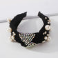 F396 Retro Temperament Hair Accessories Fashion Cross Knotted Imitation Pearl Headband Diamond Anti-slip Headband