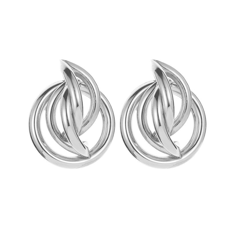 Irregular Geometric Earrings Circle Folding Three-dimensional Stud Earrings Chic Earrings