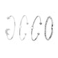 Jewelry simple fashion star moon diamond inlaid glossy peach heart star bracelet four-piece set of jewelry