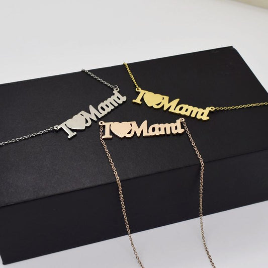 I love mom necklace simple creative letter Mama pendant