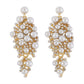 E1623 Retro Pearl String Rhinestone Earrings French Romantic Temperament Geometric Baroque Niche Earrings