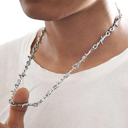 INS thorn necklace cold texture thorn hip-hop punk couple necklace personality blade necklace