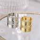 Fashion Open Titanium Steel Ring Geometric Beat Pattern Retro Stainless Steel Ring Jewelry