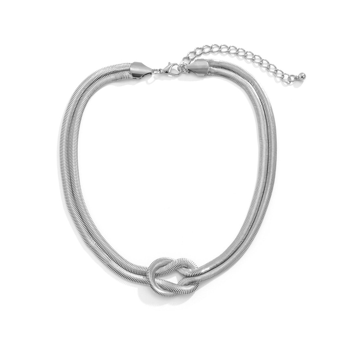 Jewelry metal texture knotted chain necklace female punk hip-hop geometric clavicle necklace