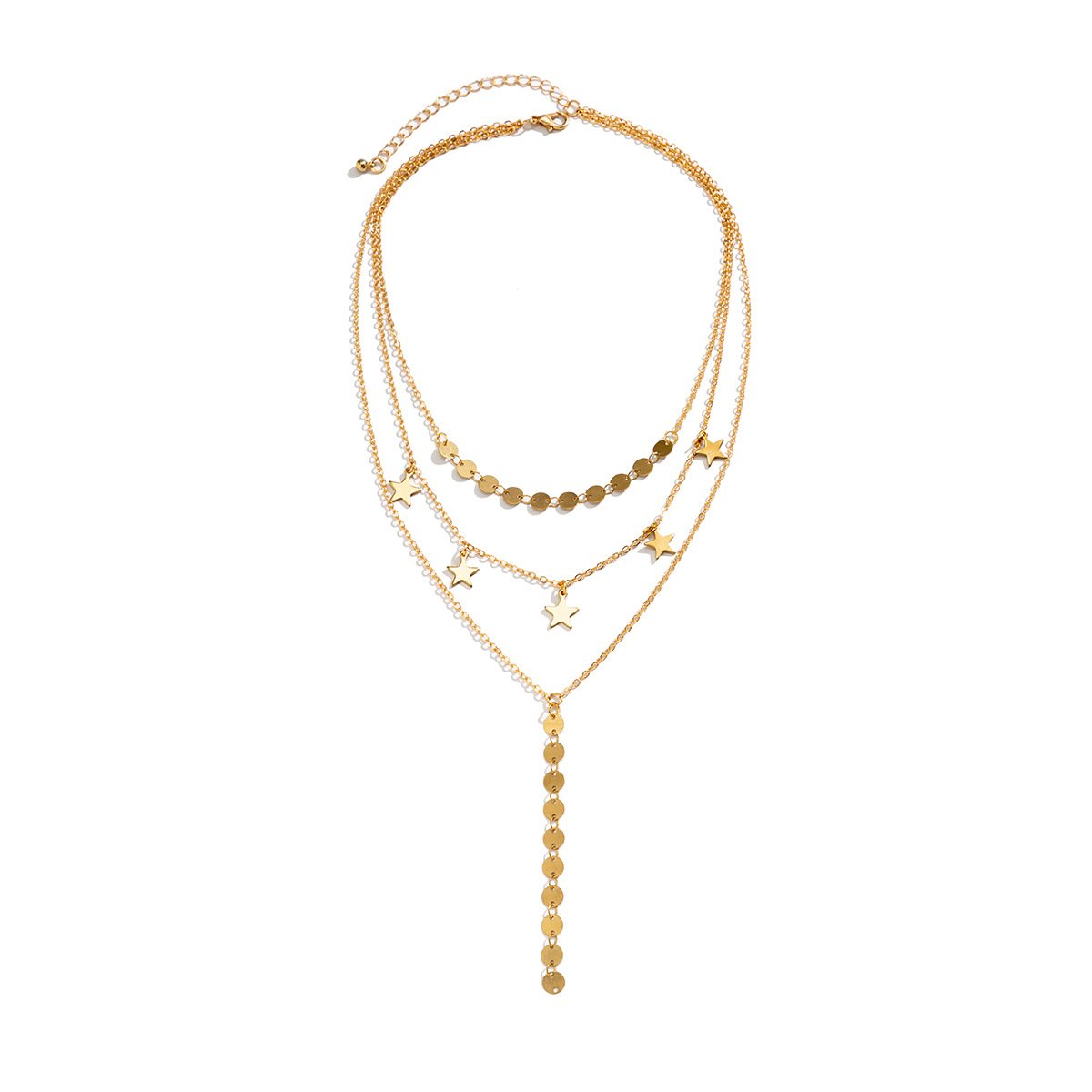 Jewelry simple star-shaped long sequin Y-shaped necklace female personality versatile multi-layer tassel necklace