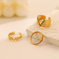 Fashion Simple Versatile Ladies Stainless Steel Opening LoveV Oil Drop Set Ring