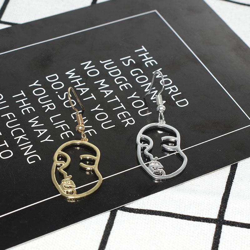Personality earrings simple and creative funny hipster facial makeup exaggerated all-match earrings earrings