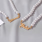 Fashion name pearl necklace temperament indifferent English name clavicle chain accessories necklace