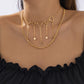 Jewelry Sweet Cool Metal Geometric Star Tassel Necklace Niche Design Retro Heart Necklace