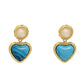 Explosive retro women's turquoise love pendant earrings temperament fashion luminous stone earrings jewelry