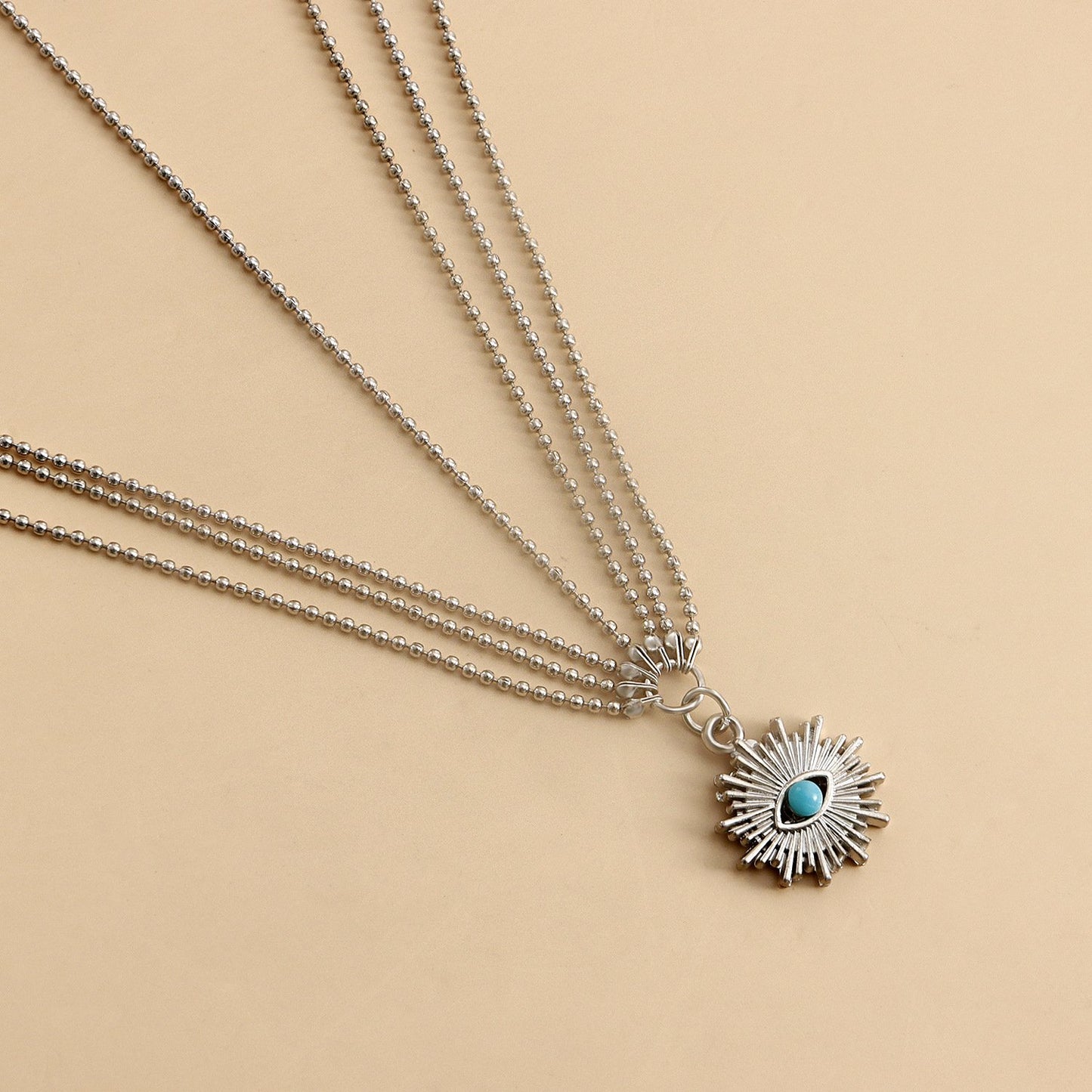 Jewelry Fatima Evil Eye Multi-Layered Ball Chain Leg Jewelry Feminine Elastic Bandage Leg Ring
