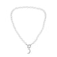 Fashion Harbor Stainless Steel Pearl Moon Lock Necklace Creative Retro Personality Design Versatile Men's Necklace