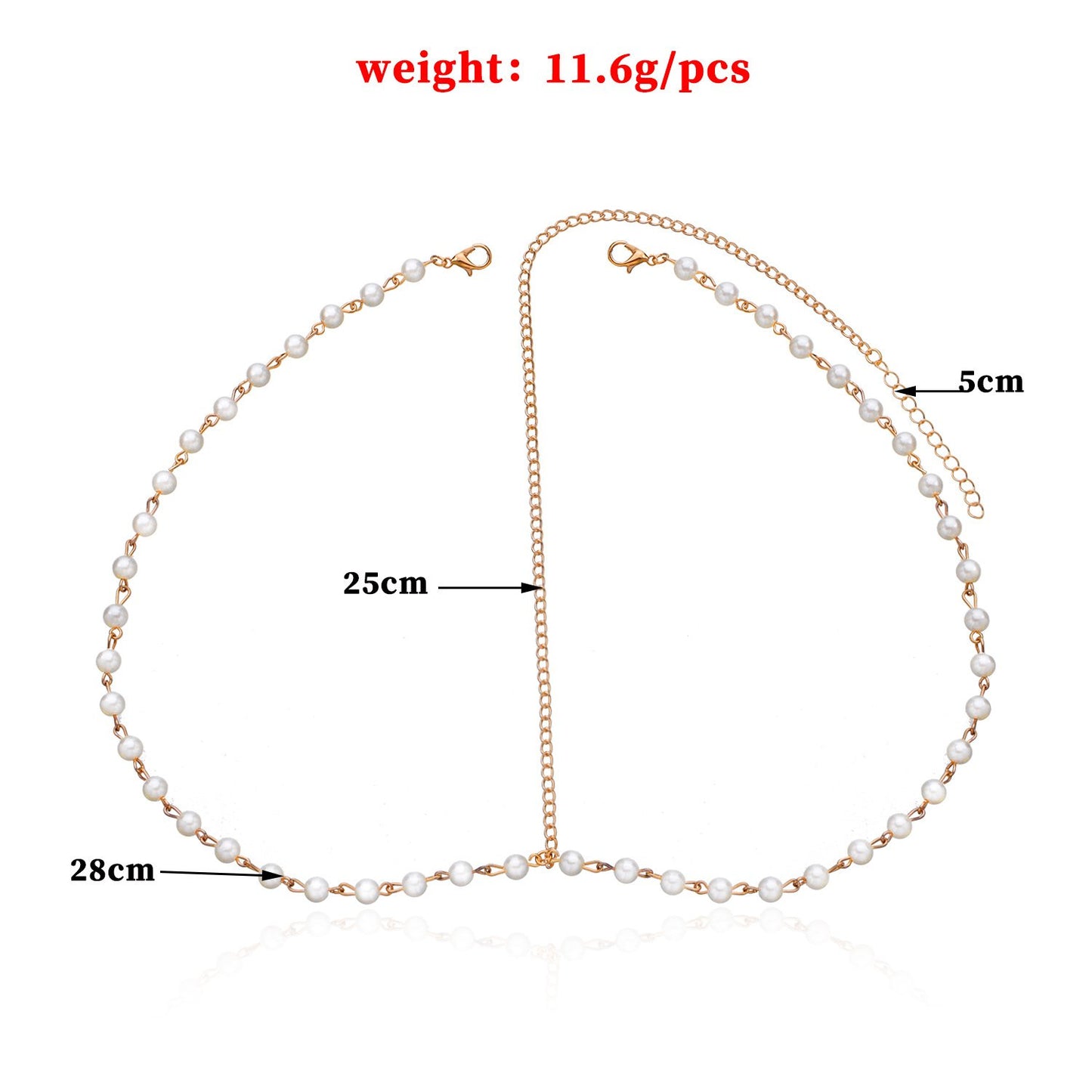 Ornament Mori simple and beautiful all-match handmade beaded pearl head chain headband hair accessories