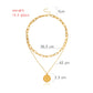 Jewelry Fashion Geometric Chain Double Layer Necklace Female Punk Street Beauty Avatar Round Card Necklace