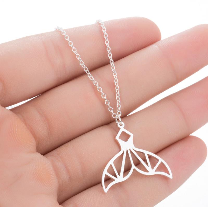 Jewelry Popular Hollow Mermaid Tail Stainless Steel Necklace Same Style Net Celebrity Jewelry