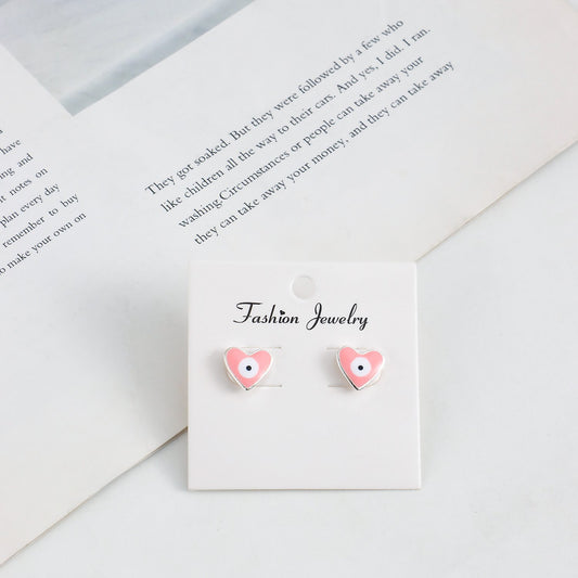 Jewelry custom mini heart-shaped devil's eye earrings earrings earrings high-end niche earrings