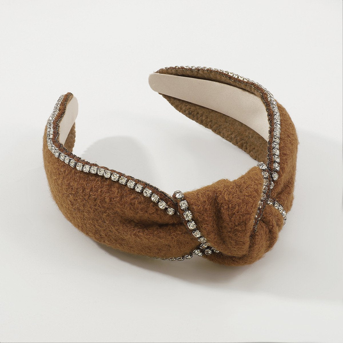 F4793 Jewelry woolen rhinestone edging creative headband Hong Kong retro net red knotted headband female