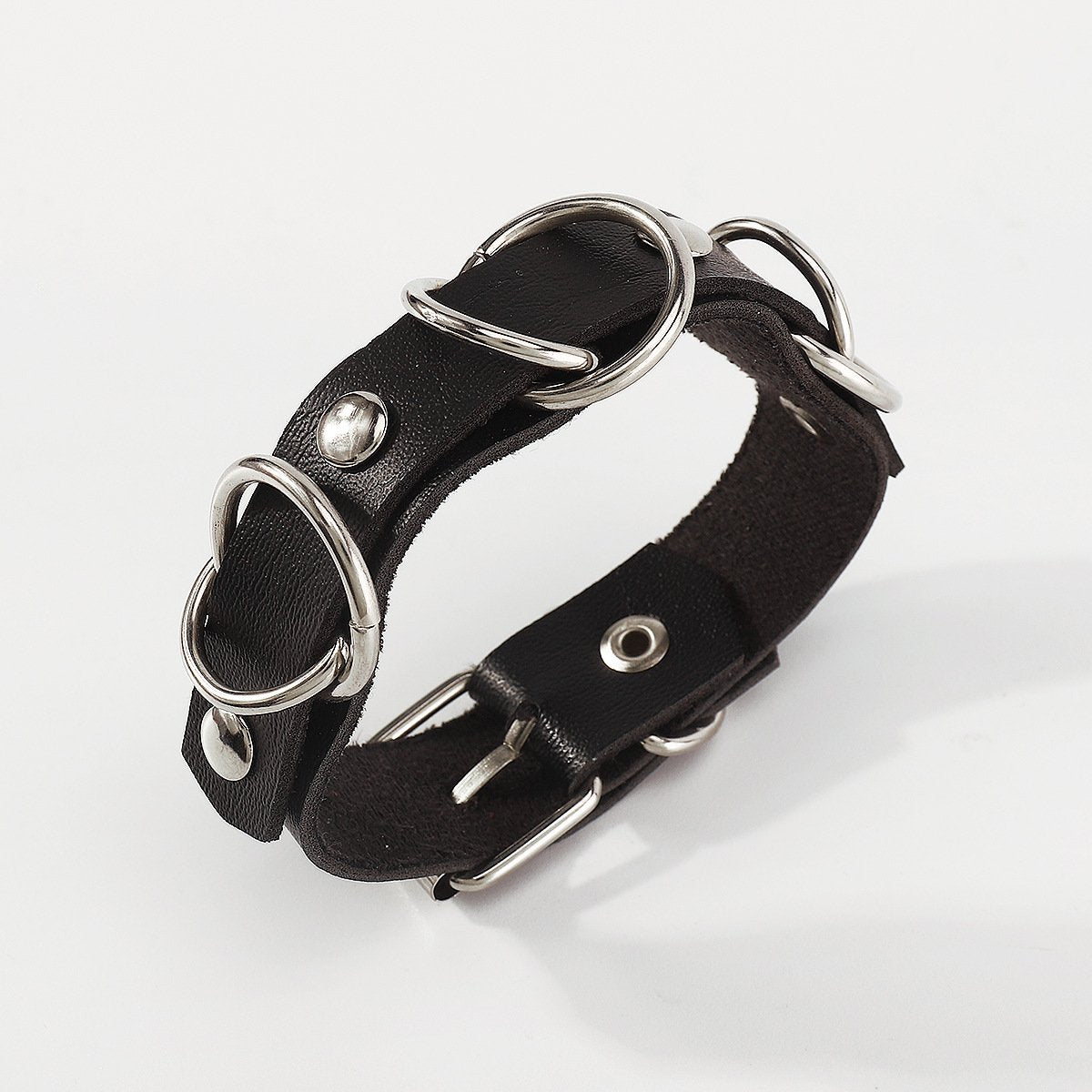 B1947 Exaggerated Punk Leather Circle Bracelet Harajuku Diablo Personality Sexy Retro Jewelry