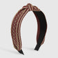 F471 Retro wide-brimmed ethnic embroidery headband temperament knotted simple adult going out pressing hair headband
