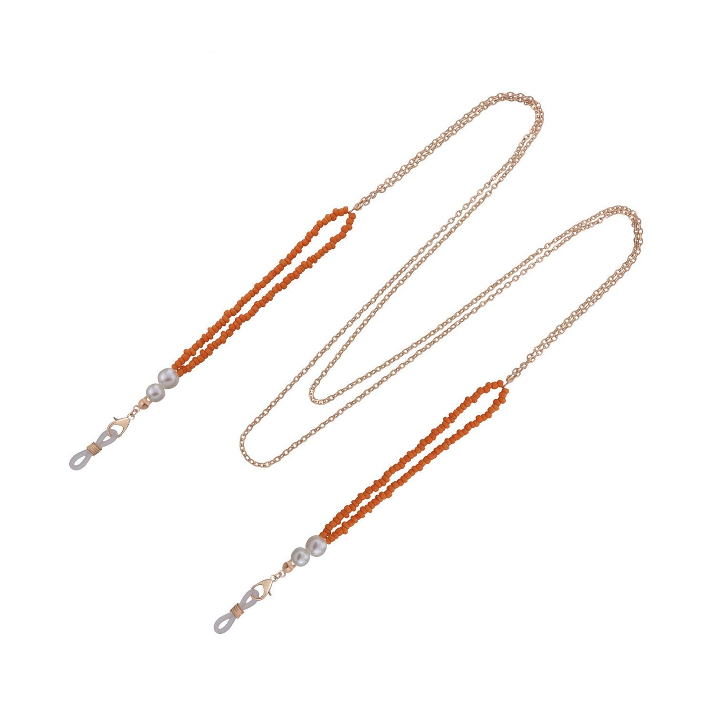 Jewelry Ladies Orange Beads Trend Glasses Chain Simple Personality Mask Accessories