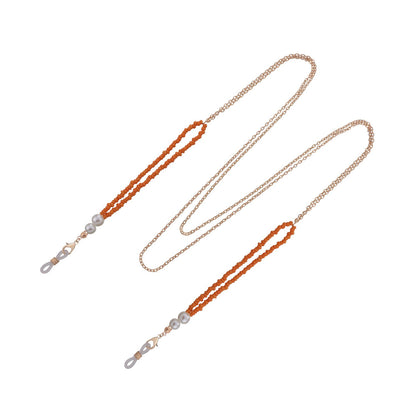 Jewelry Ladies Orange Beads Trend Glasses Chain Simple Personality Mask Accessories