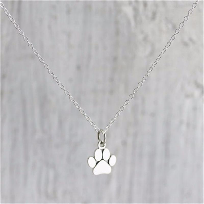 Jewelry Popular Cute Animal Cat Claw Foot Necklace Zinc Alloy Footprint Necklace