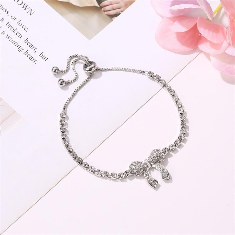 Sweet Butterfly Bracelet Full of Diamonds Fashion Crystal Adjustment Bead Bracelet Temperament Student Versatile Forest Hand Jewelry Bracelet